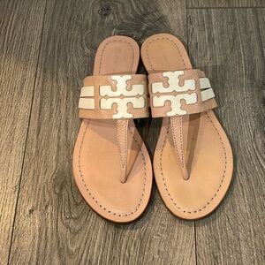 Tory Burch Tan leather Sandals, Size 6.5 , hardly used. Still in good condition.